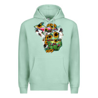 Seafoam Cowhide Michigan map Premium Hoodie - RanaPortraitStore