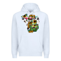 White Cowhide Michigan map Premium Hoodie - RanaPortraitStore