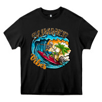 Black Summer Vibes Heavy Core Tee - CowhideDigitalArt