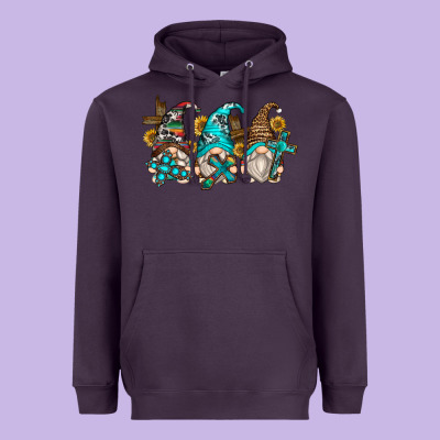 Heavyweight Hoodie western cross gnomes