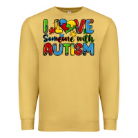 Antique Gold i love someone with autism Premium Sweatshirt - Zillion Design Studio