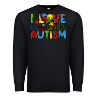 Black i love someone with autism Premium Sweatshirt - Zillion Design Studio