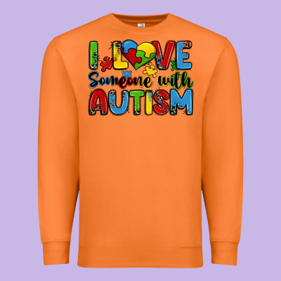 I Love Someone With Autism Premium Sweatshirt Designed By Zillion Design Studio