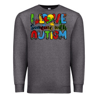 Charcoal Heather i love someone with autism Premium Sweatshirt - Zillion Design Studio