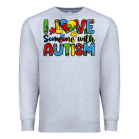Heather Grey i love someone with autism Premium Sweatshirt - Zillion Design Studio