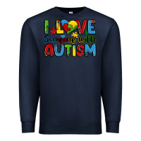 Navy i love someone with autism Premium Sweatshirt - Zillion Design Studio