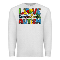 Oatmeal Heather i love someone with autism Premium Sweatshirt - Zillion Design Studio