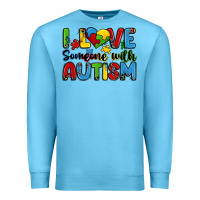 Ocean Blue i love someone with autism Premium Sweatshirt - Zillion Design Studio