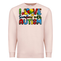 Pale Pink i love someone with autism Premium Sweatshirt - Zillion Design Studio