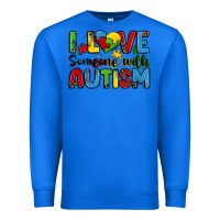 True Royal i love someone with autism Premium Sweatshirt - Zillion Design Studio
