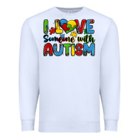 White i love someone with autism Premium Sweatshirt - Zillion Design Studio