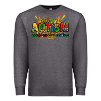 Charcoal Heather autism accept understand love Premium Sweatshirt - Zillion Design Studio