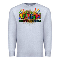 Heather Grey autism accept understand love Premium Sweatshirt - Zillion Design Studio