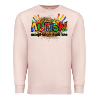 Pale Pink autism accept understand love Premium Sweatshirt - Zillion Design Studio