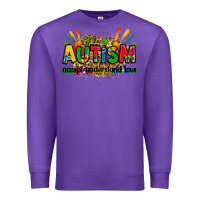 Purple autism accept understand love Premium Sweatshirt - Zillion Design Studio