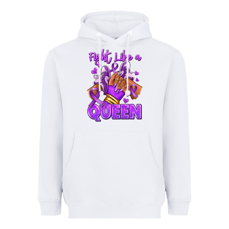 Fight Like A Queen Lupus Awareness Afro Girl Sneak Heavyweight Hoodie by RanaPortraitStore | Teevron