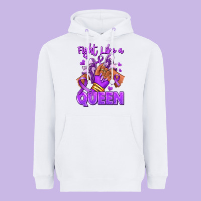 Heavyweight Hoodie fight like a queen lupus awareness afro girl sneak