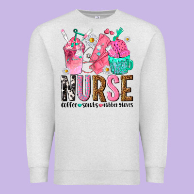 Nurse Coffee Scrubs Rubber Gloves Premium Sweatshirt Designed By Texasbilliewilder
