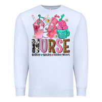White nurse coffee scrubs rubber gloves Premium Sweatshirt - texasbilliewilder