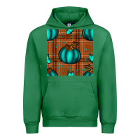 Emerald turquoise pumpkin plaid seamless pattern Urban Hoodie - BundleAndBundleShop