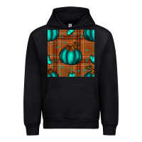 Foreset Green turquoise pumpkin plaid seamless pattern Urban Hoodie - BundleAndBundleShop