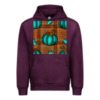 Mauve Wine turquoise pumpkin plaid seamless pattern Urban Hoodie - BundleAndBundleShop