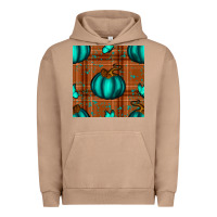 Pigment Burro turquoise pumpkin plaid seamless pattern Urban Hoodie - BundleAndBundleShop