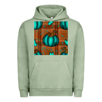 Pigment Oil Green turquoise pumpkin plaid seamless pattern Urban Hoodie - BundleAndBundleShop