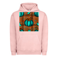 Pigment Salmon turquoise pumpkin plaid seamless pattern Urban Hoodie - BundleAndBundleShop