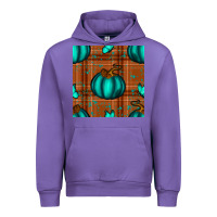 Tulip turquoise pumpkin plaid seamless pattern Urban Hoodie - BundleAndBundleShop