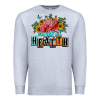 Heather Grey mental health Premium Sweatshirt - texasbilliewilder