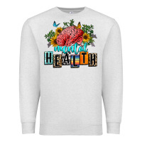 Oatmeal Heather mental health Premium Sweatshirt - texasbilliewilder