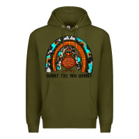 Army Green gobble till you wobble rainbow Premium Hoodie - JahusDesignShop