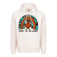 Pale Pink gobble till you wobble rainbow Premium Hoodie - JahusDesignShop