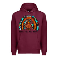 Burgundy gobble till you wobble rainbow Premium Hoodie - JahusDesignShop