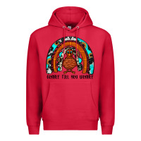 Cardinal gobble till you wobble rainbow Premium Hoodie - JahusDesignShop
