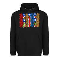 Black puerto rico republic brushstrokes Heavyweight Hoodie - RanaPortraitStore