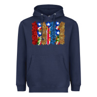 Navy puerto rico republic brushstrokes Heavyweight Hoodie - RanaPortraitStore