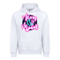 White neon moon Urban Hoodie - JahusDesignShop