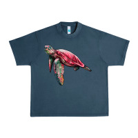 Midnight Navy sea turtle pink glitter Urban Heavy Tee - Artiststas