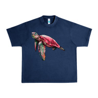 Navy sea turtle pink glitter Urban Heavy Tee - Artiststas