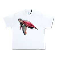 White sea turtle pink glitter Urban Heavy Tee - Artiststas