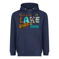 Navy living on lake time Heavyweight Hoodie - texasbilliewilder