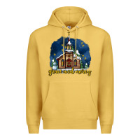 Antique Gold Christmas church and snow grace and mercy Premium Hoodie - AdoDesignShop
