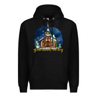 Black Christmas church and snow grace and mercy Premium Hoodie - AdoDesignShop