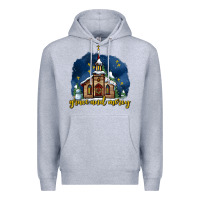 Heather Grey Christmas church and snow grace and mercy Premium Hoodie - AdoDesignShop