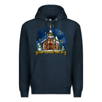 Navy Christmas church and snow grace and mercy Premium Hoodie - AdoDesignShop