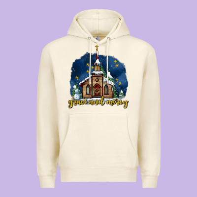 Christmas Church And Snow Grace And Mercy Premium Hoodie Designed By Adodesignshop