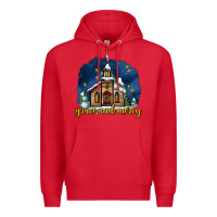 Red Christmas church and snow grace and mercy Premium Hoodie - AdoDesignShop