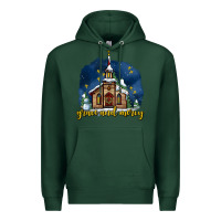 Sports Green Christmas church and snow grace and mercy Premium Hoodie - AdoDesignShop